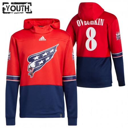 Dětské Washington Capitals Alexander Ovechkin 8 2020-21 Reverse Retro Pullover Mikiny Hooded